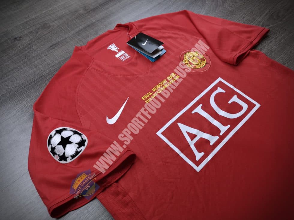 Retro Manchester United Home 2007-08 Final Moscow With Patch_02